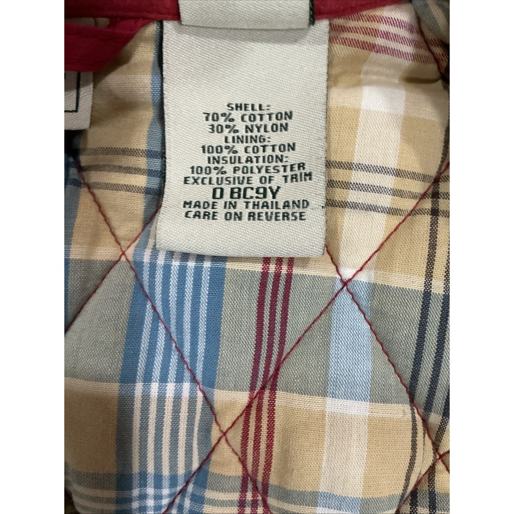 L.L. Bean Quilted Chore Coat, Red, Plaid Lining, Medium, Vintage, Insulated - Picture 12 of 15